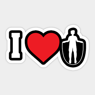 I Love Design for Rope Jumpers Man Sticker